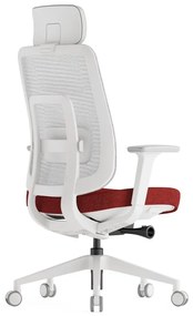 Kancelárska ergonomická stolička K42 White — sieť, látka, biela / viac farieb Modrá