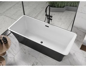 Mexen Tonia, voľne stojaca vaňa 170 x 75 cm, biela-čierna, čierny matný prepad, 52171707575-70