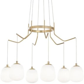 Ideal Lux - LED Luster na lanku KAROUSEL 6xG9/3W/230V pr. 72 cm mosadz