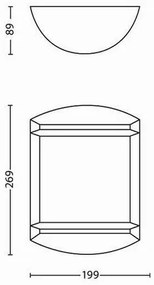 Philips 17320/30/P3 Antelope Vonkajšie nástenné LED svietidlo 28 cm, čierna