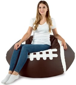 Sedací vak Rugby hnedý ekokoža