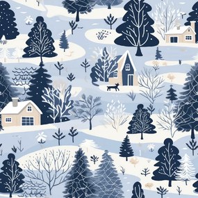 Flanelové obliečky SNOWY VALLEY modré Rozmer obliečky: 70 x 90 cm | 140 x 220 cm