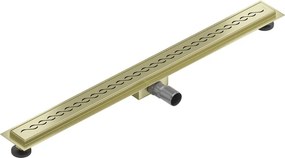 Mexen Flat, lineárny podlahový žľab 80 cm, M18, zlatá matná, 1A23080-15