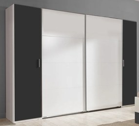 Šatníková skriňa Lotto, biela/grafitová