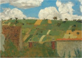 Sklenený obraz - Edouard Vuillard, Landscape of the Ile de France, reprodukcia (70x50 cm)