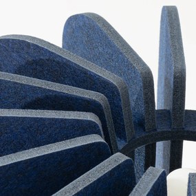 Stojacia lampa Mula, 1x modré plstené tienidlo, b, (fi 45cm)