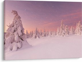 Obraz - Stromy pod snehovou prikrývkou (70x50 cm)
