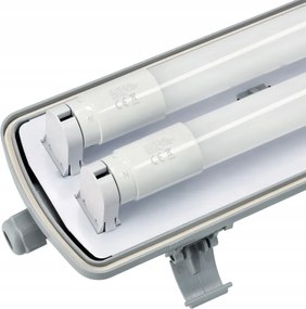 Sada LED svietidiel, hermetické svietidlo, 60 cm, 18 W, 1900 lm, 6500 K, do garáže, s plechom