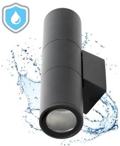 Vonkajšie nástenné svietidlo 2xGU10/35W/230V IP54 guľatý čierna