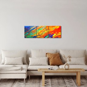 Obraz - Farebná abstrakcia (s hodinami) (90x30 cm)