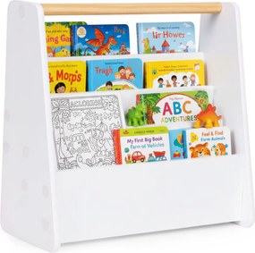 Montessori detský organizér na knihy 2 úrovne biely ECOTOYS