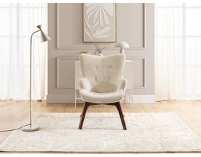 Béžové menčestrové kreslo s podnožkou Niko – Ropez