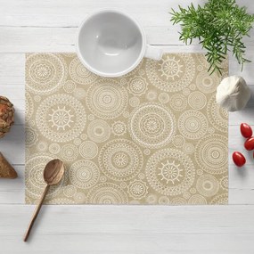 Biante Dekoračné prestieranie na stôl Leona LN-170 Biele mandaly na režnom 35x45 cm