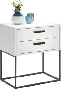 XXXLutz NOČNÝ STOLÍK, biela, čierna, 60/65/38,5 cm Carryhome - Spálňové sety - 002647008804