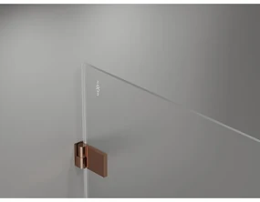 Mexen Lunar-B, výklopný sprchový kút ľavý 100 x 80 cm, 8mm číre sklo, profil medená matná, 832-100-080-65-00-L