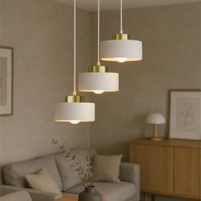 Závesný luster na lankovom vedení IGNIA 3xE27/60W/230V biela/zlatá