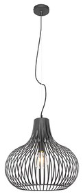 Moderné závesné svietidlo čierne 48 cm - Saffira