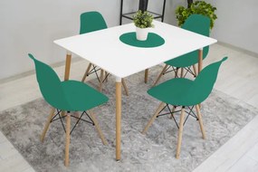 Set jedálenských stoličiek OSAKA zelené (hnedé nohy) 4ks