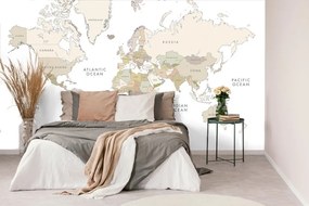 Samolepiaca tapeta mapa sveta s vintage prvkami - 450x300