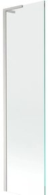 Mexen Next L, 1-krídlová vaňová zástena 50 x 150 cm, transparent, 6mm číre sklo, profil brúsená oceľ, 895-050-000-03-00-97