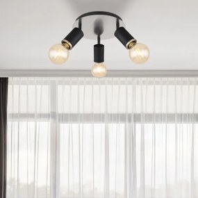 Globo 54032-3B - Bodové svietidlo JOSEBA 3xE27/60W/230V čierne drevo