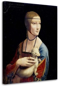 Obraz na plátně REPRODUKCE Dáma s Hermionou - Da Vinci - 80x120 cm