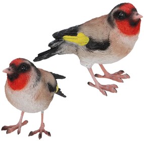 Záhradná figúrka z polyesterovej živice Bird, 12x8,5 cm, viacfarebná