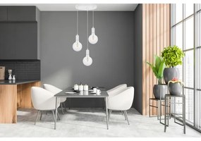 Luster na lanku MIROS 3xE27/60W/230V guľatý biely