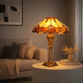 Rustikálna lampa Tiffany štýl stolová UNIQUE Ø 40*53 CM