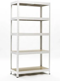 Policový regál 1800x900x450mm, nosnost 2150kg, bílý | AKCE RH45-5 BILA