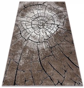 Moderný koberec COZY 8875 Wood, kmeň stromu, hnedý