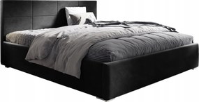 Čalúnená posteľ 180x200 s úložným priestorom na posteľnú bielizeň matrac Matia čierna