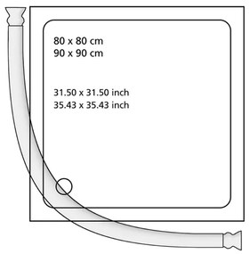 WENKO 19219100 - Sprchová tyč 80x90 cm biela