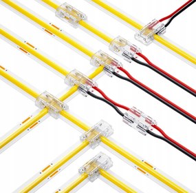 BERGE Univerzálny konektor pre COB SMD LED pásik 8mm, hranatý - zacvakávací