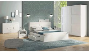 Spálňa (posteľ 160X200 cm, 2 ks nočný stolík, skriňa) Ramiok (biela). Vlastná spoľahlivá doprava až k Vám domov. 1075408