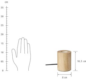 STILO Stolná lampa drevená guľatá 11 cm