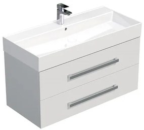 Kúpeľňová skrinka s umývadlom SAT Cube Way 100x53x46 cm biely lesk CUBE461002BISAT