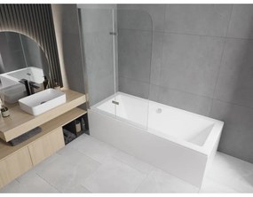 Mexen FELIX, vaňová zástena, 2-krídlová, 80 x 140 cm, chróm-transparentná, 890-080-002-01-00