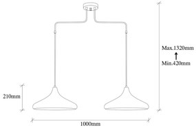 Závěsný lustr Barek II měděný
