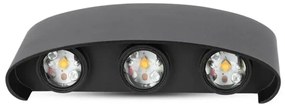 LED Vonkajšie nástenné svietidlo 6xLED/6W/230V IP54 4000K čierna