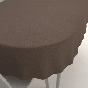 Biante Veľký dekoračný oválny obrus BKR-504 Hnedý 180x220 cm