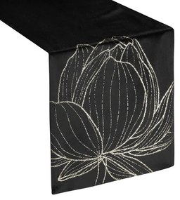Dekorstudio Elegantný zamatový behúň na stôl BLINK 12 čierny Rozmer behúňa (šírka x dĺžka): 35x140cm