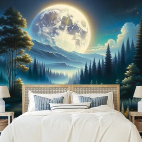 Tapeta čarovná nočná krajina s mesiacom