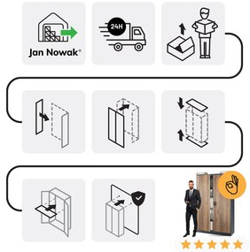 Kancelárska kovová skrinka na dokumenty JAN II, Eco Design: antracit/orech