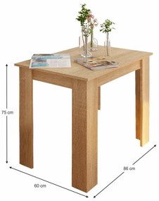Tempo Kondela Jedálenský stôl, dub sonoma, 86x60 cm, TARINIO