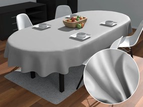 Biante Oválny bavlněný saténový ubrus ST-012 Svetlo sivý 120x160 cm