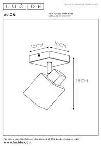 Lucide 17999/01/30 - Bodové svietidlo ALION 1xE14/25W/230V