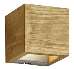 Rustikálna nástenná lampa drevená 11 cm vrátane LED stmievateľná - Linc