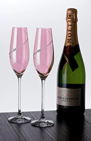 Diamante poháre na šampanské Silhouette City Pink s kamienkami Swarovski 210 ml 2KS