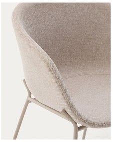 Béžové čalúnené jedálenské kreslo s podrúčkami Yvette – Kave Home